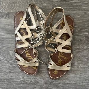 Sam Edelman gold gladiator sandals